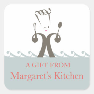 Musical wink chef nourriture étiquette cadeau auto