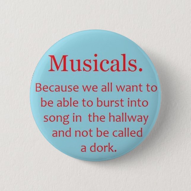 Musicals 2 Inch Round Button (Front)