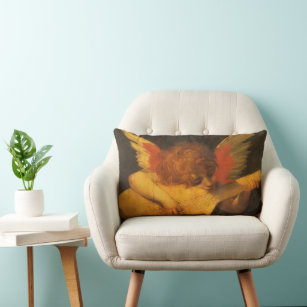 Musician Angel Playing Lute by Rosso Fiorentino Lumbar Pillow
