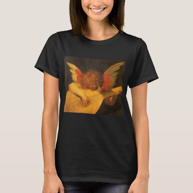Musician Angel Playing Lute by Rosso Fiorentino T-Shirt (Front)