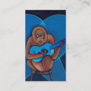 Musician art fun blues guitarist orangutan monkey business card