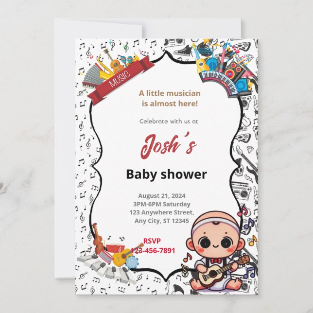 Musician Baby Shower Invitation (Front)