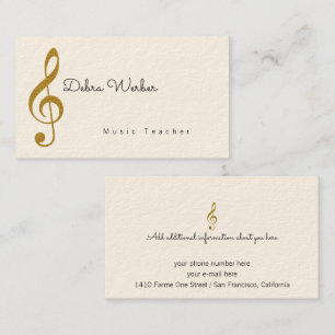 Musician business card with treble music note