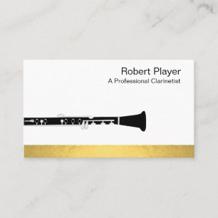 Musician Clarinet Player Audio Gold Sound Waves  Business Card