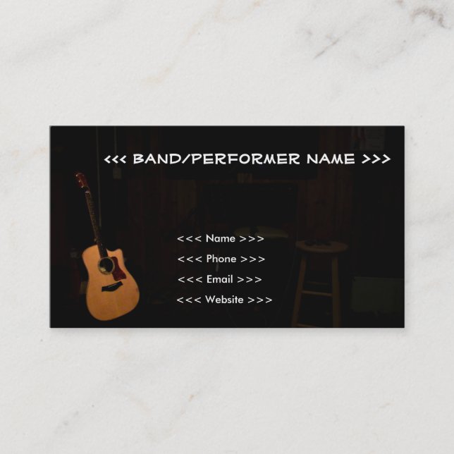Musician Customizable Business Cards! (Guitar) Card (Front)