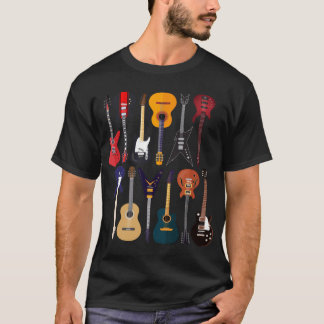 Musician Differentypes Of Guitar family T-Shirt