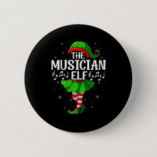 Musician Elf Christmas Girls Women Elf Squad Xmas 2 Inch Round Button