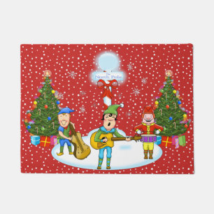 Musician Elves Christmas Door Mat