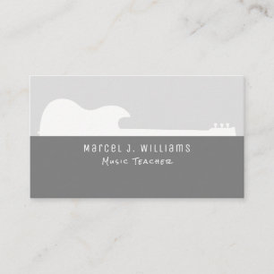 musician grey business card with a guitar