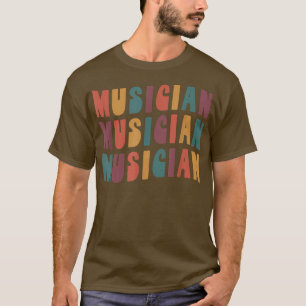 Musician Groovy Retro Colourful Design Music Lover T-Shirt