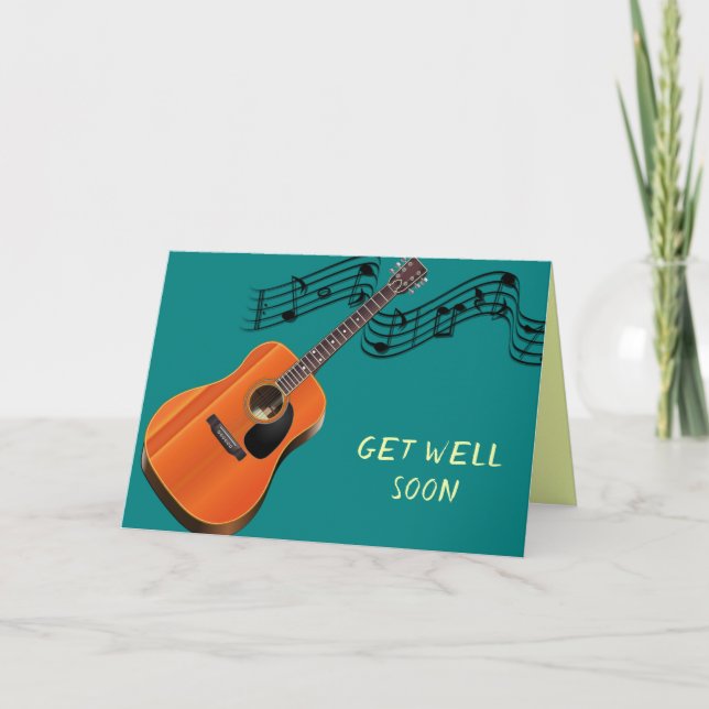 Musician Guitar Get Well Message and Scripture Card (Front)