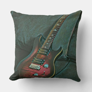 musician guitar lovers gift throw pillow