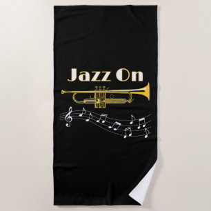 Musician Jazz On Trumpet Player Beach Towel