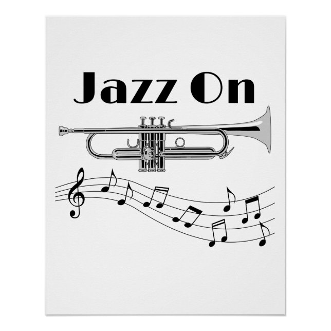 Musician Jazz On Trumpet Player Poster (Front)