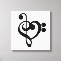 Musician Music Heart - Treble Bass Clef