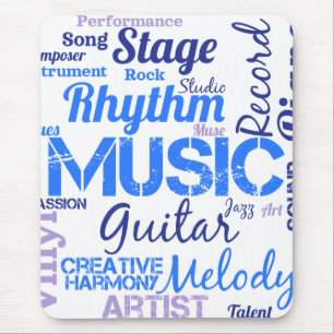 Musician Music Lover Word Cloud Mouse Pad