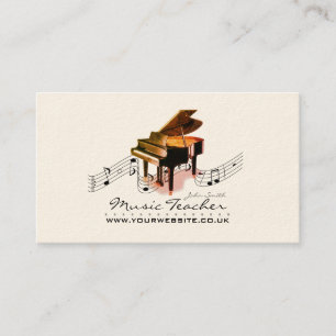 Musician/Music Teacher (Piano 1) Vintage Business Card