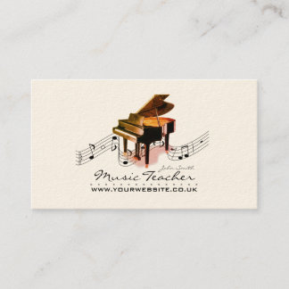 Musician/Music Teacher (Piano 1) Vintage Business Card