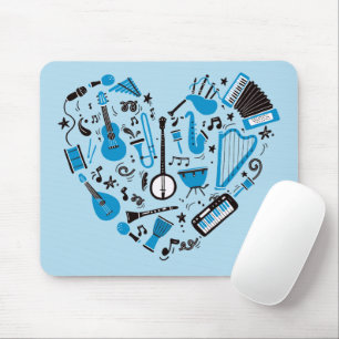 Musician Musical Instrument Heart Tool Mouse Pad