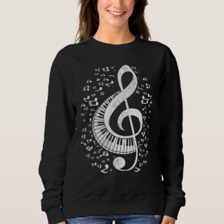 Musician Pianist Music Notes Keyboard Treble Clef  Sweatshirt