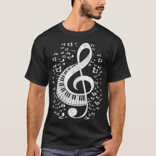 Musician Pianist Music Notes Keyboard Treble Clef  T-Shirt