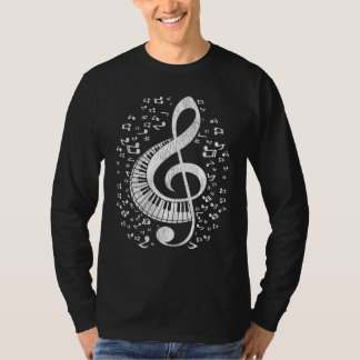 Musician Pianist Music Notes Keyboard Treble Clef  T-Shirt