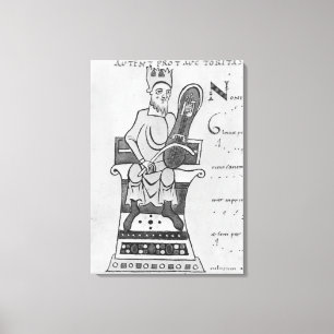 Musician playing a crouth canvas print