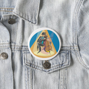 Musician Playing The Chello 3 Inch Round Button