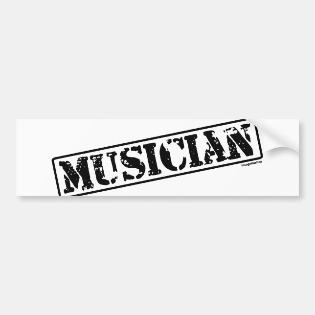 Musician Stamp Bumper Sticker (Front)
