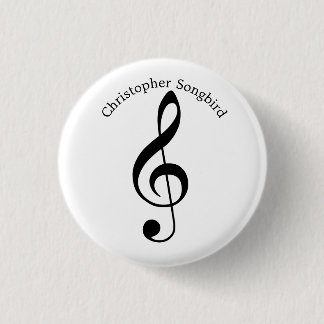 Musician Treble Clef  1 Inch Round Button