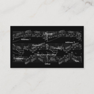 Musician Vintage Grey Notes Brit Guitar I Business Card