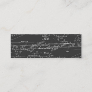 Musician Vintage Grey Notes Brit Guitar II Mini Business Card