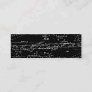 Musician Vintage Grey Notes VI Mini Business Card