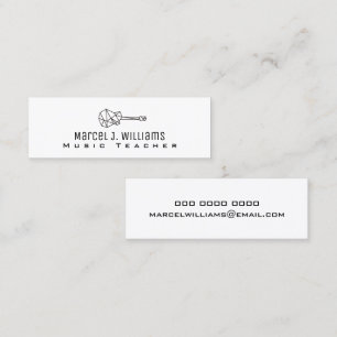 musician white business card with guitar