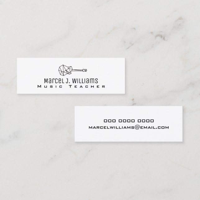 musician white business card with guitar (Front/Back)