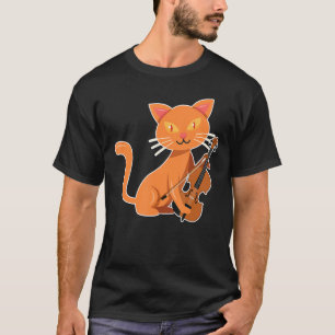 Musician with cat I play violin T-Shirt