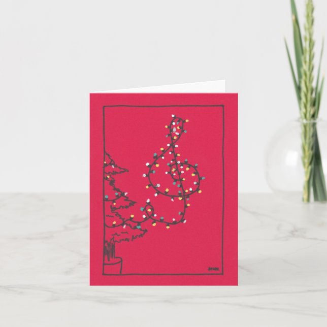 Musicians Christmas Tree Lights Greeting Card (Front)