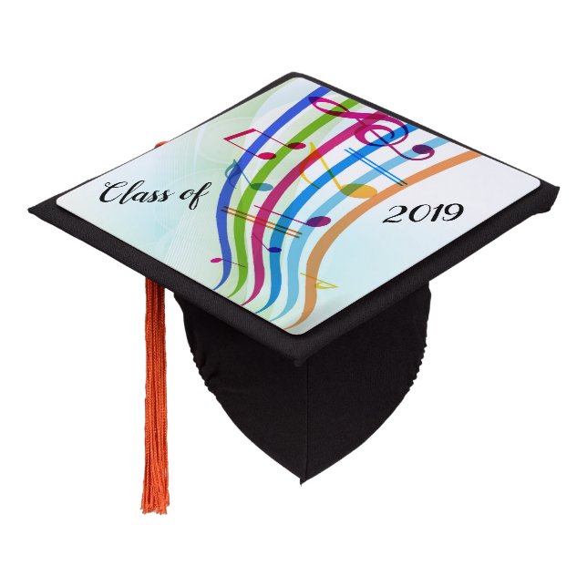 Musicians Colourful Graduation Cap Topper (Angled)