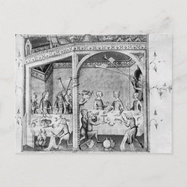 Musicians entertaining at a banquet postcard (Front)