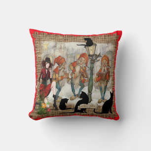 Musicians in old Amsterdam during Christmas Throw Pillow