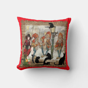 Musicians in old Amsterdam during Christmas Throw Pillow