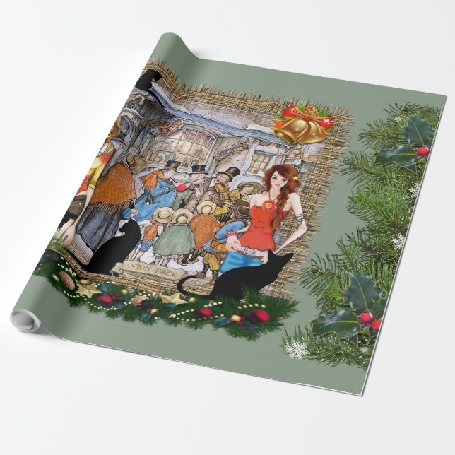 Musicians in old Amsterdam during Christmas Wrapping Paper (Unrolled)