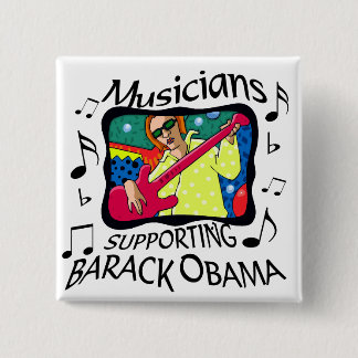 Musicians Supporting Barack Obama 2 Inch Square Button