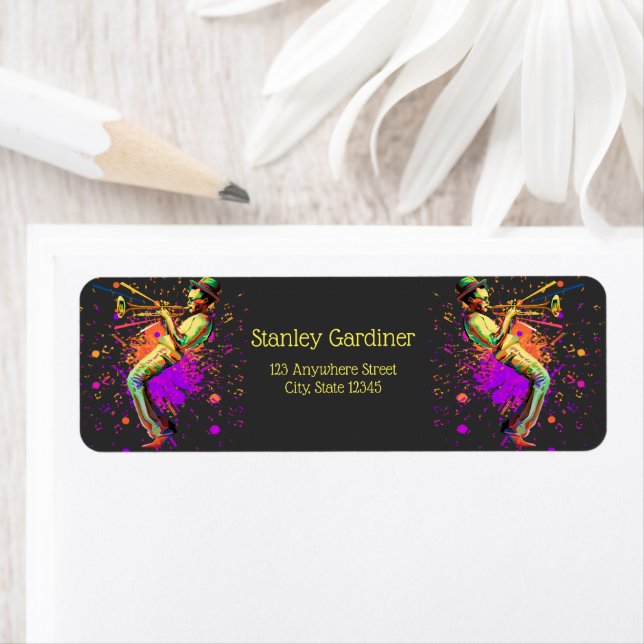 Musicien Abstrait jouant à la trompette (En situation)