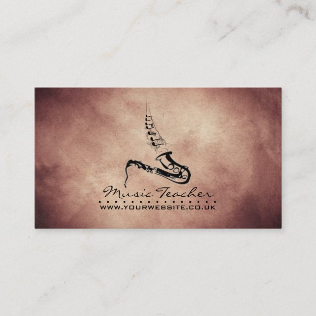Musicien de jazz / Carte de visite enseignant de m (Devant)