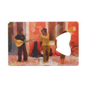 Musiciens de rue jouant de la guitare Mandoline et