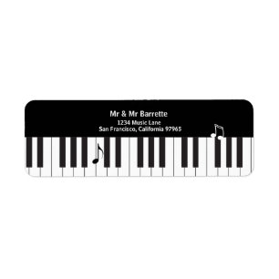 Musiciens Piano Keys Adresse de retour