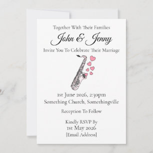 Musiciens saxophonistes Faire-part de mariage