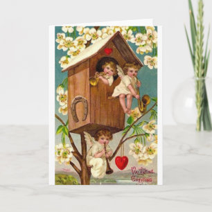 Musiciens victoriens Cherub Carte Saint Valentin