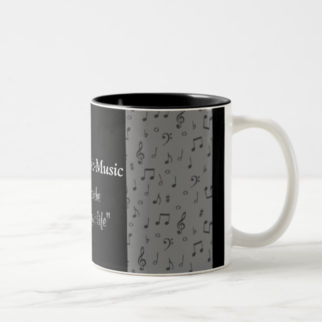 MusicNoteMug-customize any colour Two-Tone Coffee Mug (Right)